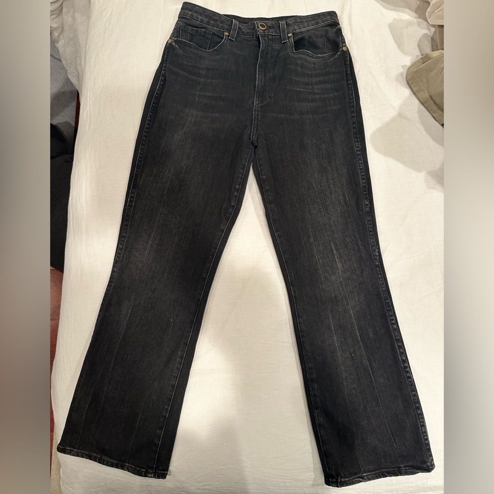 KHAITE Bennie kick flare crop Jeans